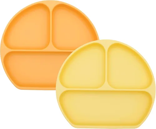 Miniatura 23 de Bumkins Plato de succión para niños pequeños y bebés, cubierta de plato con agarre dividido para bebés y niños, destete guiado por el bebé