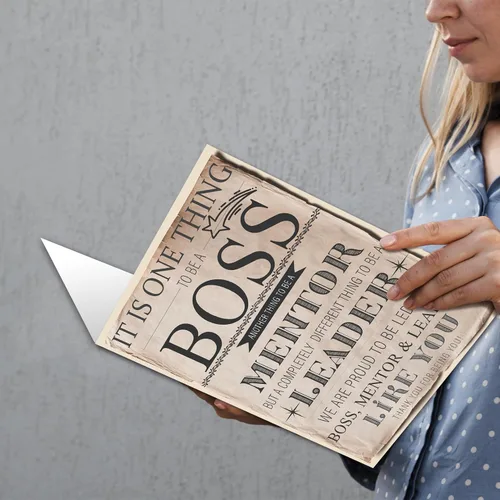 Miniatura 5 de Qiliji Tarjeta de cumpleaños retro para hombres y mujeres, divertido regalo del día del jefe, tarjeta del día del jefe grande, tarjetas