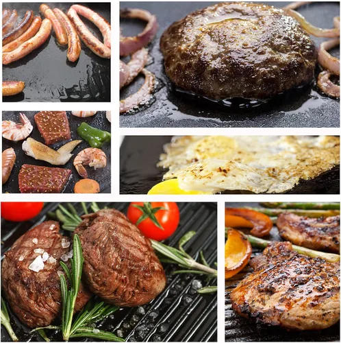 Miniatura 8 de GGC Parrilla reversible de hierro fundido, sartén de doble cara perfecta para parrillas de gas y estufas, 13 x 8.25 pulgadas rectangular
