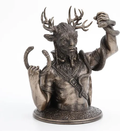 Miniatura 6 de Veronese Design Cernunnos - Estatua de resina con cuernos de 8 5/8 pulgadas, acabado en bronce