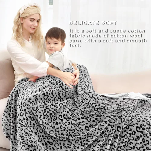 Miniatura 6 de MIBOI - Manta individual negra de forro polar suave, manta cálida para cama individual, mantas de lana para hombres y mujeres Leopardo negro