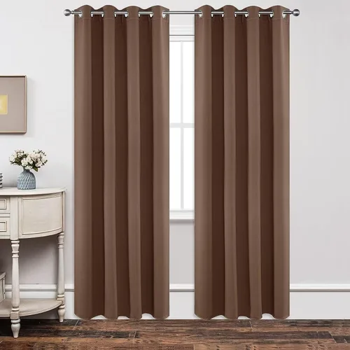 Miniatura 94 de Joydeco - Juego de 2 paneles de cortinas opacas de 63 pulgadas, 2 cortinas largas con aislamiento térmico burg, cortinas de oscurecimiento