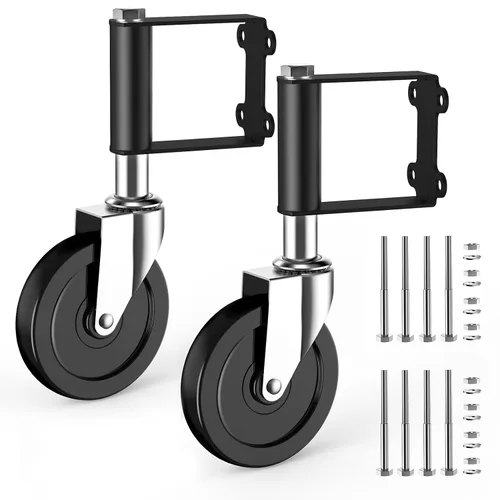 Miniatura 16 de Ronlap Ruedas de Puerta para Puerta de Madera, Rueda de Rodamiento de Puerta con Resorte Cargado para Tubo de Metal Puerta Batiente Rueda de Puerta