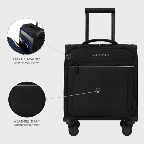 Miniatura 3 de VERAGE Teldo Softside - Maleta extensible con ruedas giratorias, Negro -, Equipaje de transporte Softside