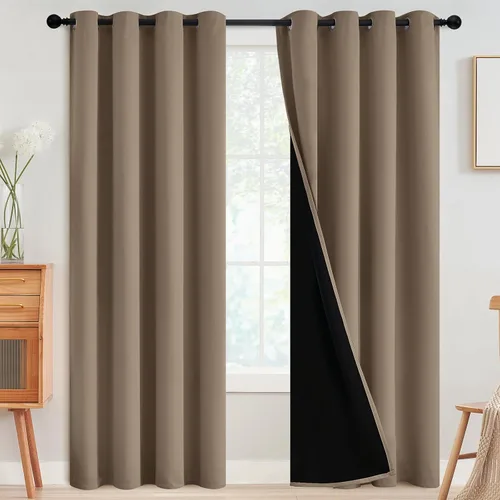 Miniatura 162 de SimpleHome - Cortinas opacas 100% para recámara, cortinas de ventana con ojales beige, con aislamiento térmico, cortinas de oscurecimiento
