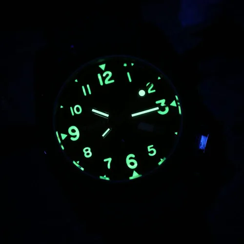Miniatura 3 de BODERRY Reloj de titanio automático para hombre, reloj militar de campo de 1.575 pulgadas, función de fecha, 328.1 ft, resistente al agua