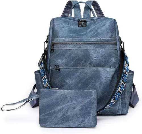 Miniatura 10 de Mochila para mujer, mochila impermeable de piel sintética, ligera, a la moda, multiusos, convertible, mochila de viaje, bolso de hombro, color negro