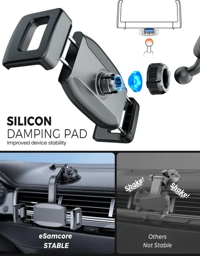 Miniatura 4 de eSamcore Abrazadera para tableta ampliada, clips de montaje de profundidad de 1.57 pulgadas para funda gruesa, ajuste de rótula de 0.669 in