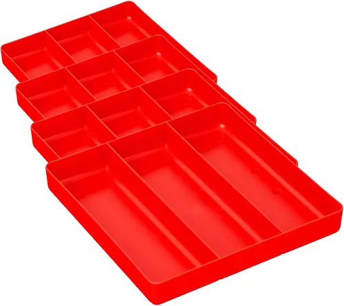 Miniatura 17 de Ernst MFG Organizador de cajones de 10 compartimentos: bandeja apilable resistente para organización de herramientas automotrices, caja de Negro