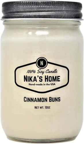 Miniatura 14 de Nika's Home Vela de Soja de Muffin de Arándanos - Frasco Mason de 12oz - No Tóxica - Vertida a Mano en los EE.UU., Larga Duración 50-60 Horas