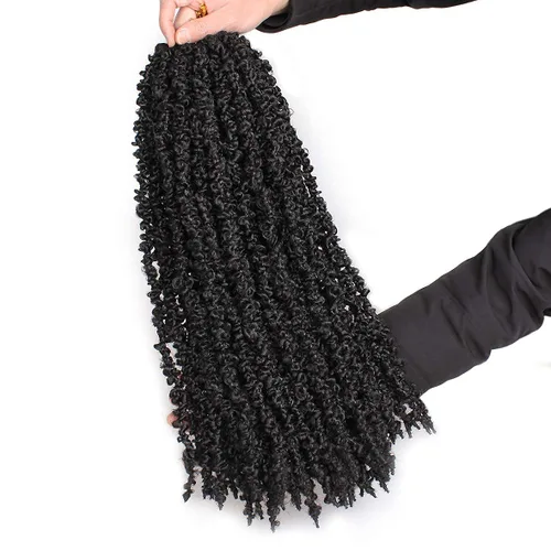 Miniatura 8 de ZRQ 6 paquetes de cabello de ganchillo Butterfly Locs de 20 pulgadas, extensiones de cabello sintético desgastado negro, trenzas de ganchillo
