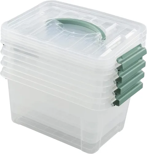 Miniatura 2 de Paquete de 4 cajas de almacenamiento transparentes de 6 cuartos de galón, contenedores de plástico con tapas
