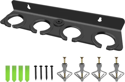 Miniatura 9 de Soporte de micrófono múltiple para pared (aluminio) para portátil dinámico con cable e inalámbrico, organizador de micrófono múltiple para soporte