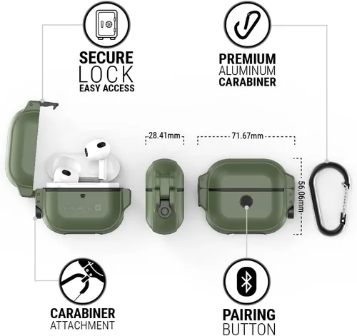 Miniatura 7 de Catalyst Funda de protección total para AirPods de 3ª generación, funda impermeable de 330 pies para AirPods 3, funda a prueba de golpes
