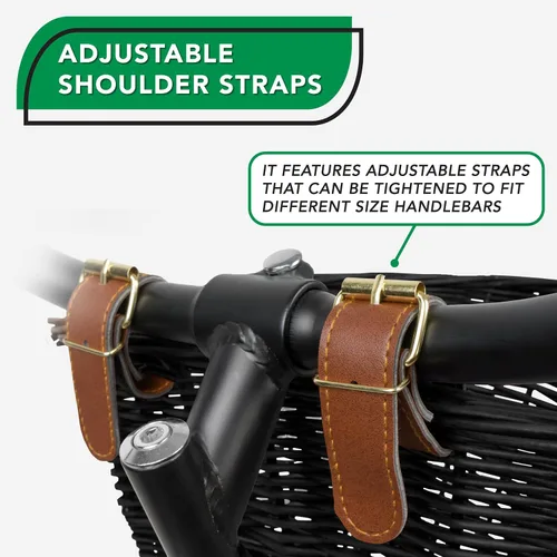 Miniatura 3 de ProSource Bicycle Front Basket for All Ages, Detachable Bike Basket with Adjustable Straps, Fits Most Bikes, 15LB Capacity