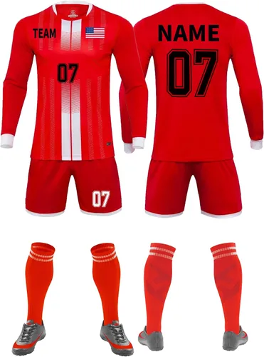 TOMIYO Conjunto de uniformes de fútbol personalizados para niños y mujeres, jóvenes y adultos