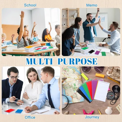 Miniatura 4 de Leelosp Cuadernos pequeños en espiral de 3 x 5 pulgadas, bloc de notas de bolsillo con 75 hojas cada uno, mini blocs de espiral superior para notas