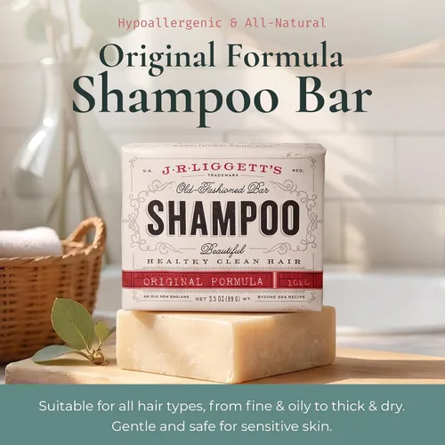 Miniatura 2 de J·R·LIGGETT'S Barra de Champú – Fórmula Original, Barra de Champú Sólido Completamente Natural para el Cabello con Aceite de Coco y Aceite