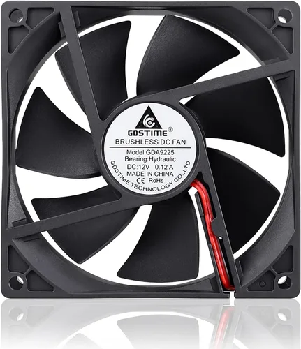 Miniatura 2 de GDSTIME 3.622 in x 3.622 in x 0.984 in 3.543 in 3.6 pulgadas 12v sin escobillas DC ventilador de enfriamiento 2 pines