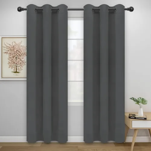 Miniatura 241 de Easy-Going - Cortinas opacas para dormitorio, aislamiento térmico sólido con ojales, cortinas de ventana para reducción de ruido, cortinas