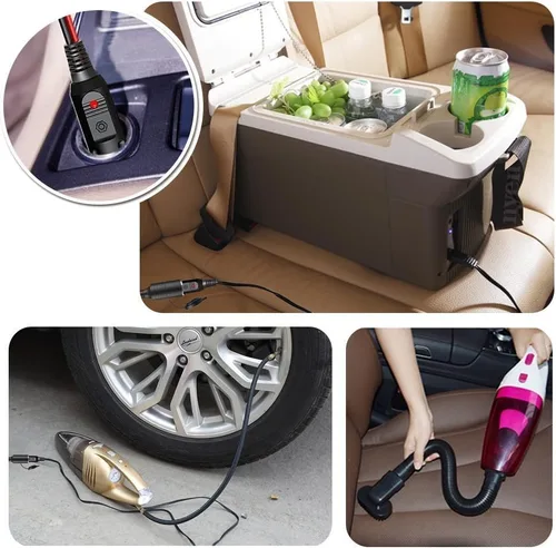 Miniatura 5 de DOCA Adaptador de vehículo CC Lightning Cargador de coche Cable de fuente de alimentación de 4 pies de largo para reproductor de DVD portátil