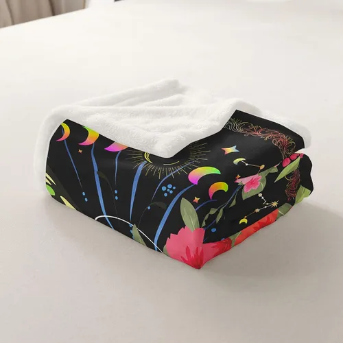 Miniatura 5 de Manfei Manta con diseño de mariposas, estilo bohemio, con mandala, para decoración de habitación de niños, niñas, adolescentes, manta de forro polar