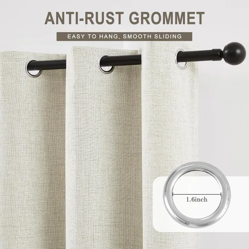 Miniatura 6 de Anpark Cortinas 100% opacas para dormitorio, cortina opaca de lino estilo granja de 84 pulgadas de largo, juego de 2 paneles, cortinas de ventana