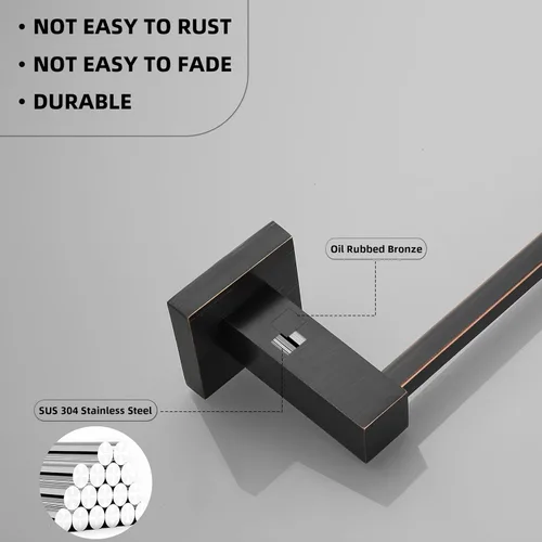 Miniatura 5 de BigBig Home ORB - Portarrollos de papel higiénico para baño, montaje en pared para baño y cocina, estilo cuadrado moderno