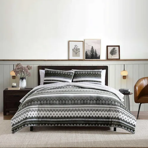 Miniatura 13 de Eddie Bauer - Juego de edredón Queen, ropa de cama reversible a cuadros, elegante y cálida decoración del hogar (gris normandía, Queen)