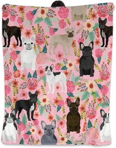 Miniatura 8 de Manta de Corgi regalos para las amantes de Corgi para mujeres, lindas flores corgis, manta de franela de forro polar, suave y cálida manta rosa