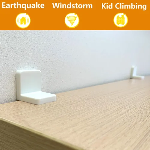 Miniatura 3 de Anclajes para muebles, paquete de 4, estéticos e invisibles una vez instalados, seguro 600 libras estantería cómoda a la pared, anclaje de seguridad