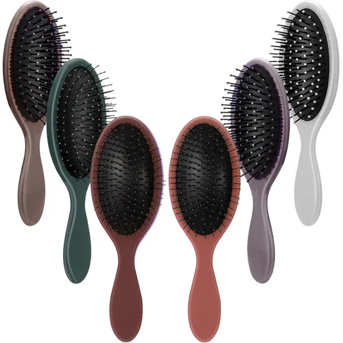Miniatura 9 de Nuenen 6 piezas de cepillo desenredante húmedo para cabello seco, cepillo desenredante con cerdas suaves para mujeres, hombres, niñas y niños (negro)