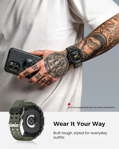 Miniatura 8 de amBand Funda resistente con correa para Apple Watch de 1.732 pulgadas, compatible con iWatch Series SE 3/SE 2ª generación, SE/6/5/4, protección