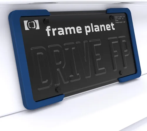 Miniatura 9 de Marco de placa de matrícula. Diseño flexible de 2 piezas de Frame Planet. 1 paquete. Reducción de ruido, antiarañazos, resistente a la intemperie