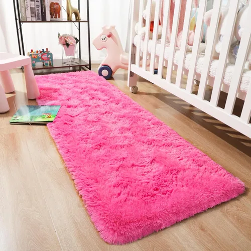 Miniatura 6 de Foxmas Alfombra Runner Suave para Dormitorio y Sala de Estar, 2x6 Pies Alfombras de Área Esponjosas Shag Alfombra de Cabecera para Habitación