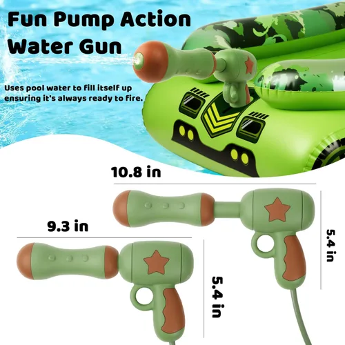 Miniatura 5 de Pool Floats Kids with Water Gun Inflatable Pool Floats for Kids Ages 3-8 Outdoor Games Water Toys Summer Swimming Fun for Boys Girls