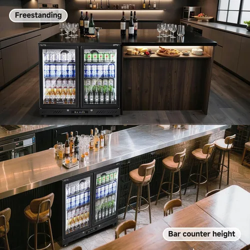 Miniatura 6 de BODEGA COOLER - Enfriador de barra trasera de 2 puertas, refrigerador comercial de bebidas de 7.4 pies cúbicos, refrigerador de bebidas debajo