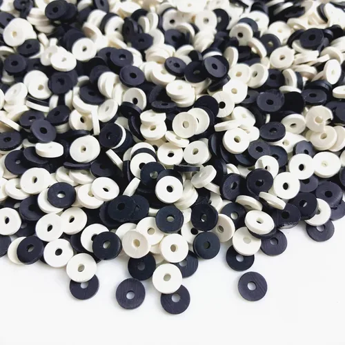 Miniatura 13 de 2000 cuentas de vinilo Heishi planas, redondas, de arcilla polimérica, espaciadoras para hacer pulseras, collares, aretes, accesorios, bricolaje