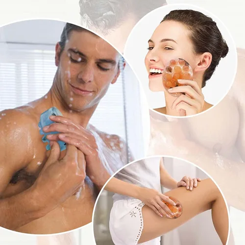 Miniatura 4 de 2 moldes de silicona Emfure Massage para jabones, 4.5 onzas, moldes únicos de barra de jabón para el cabello en casa (azul y rosa)