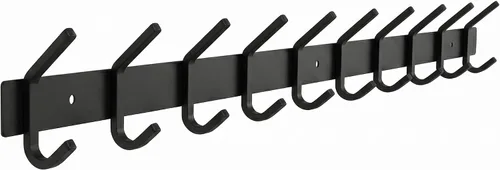 Miniatura 17 de Perchero de Abrigos Pequeño Negro Mate para Pared – Riel de Ganchos de Acero Inoxidable de 6 Pulgadas con 2 Ganchos Dobles para Abrigos