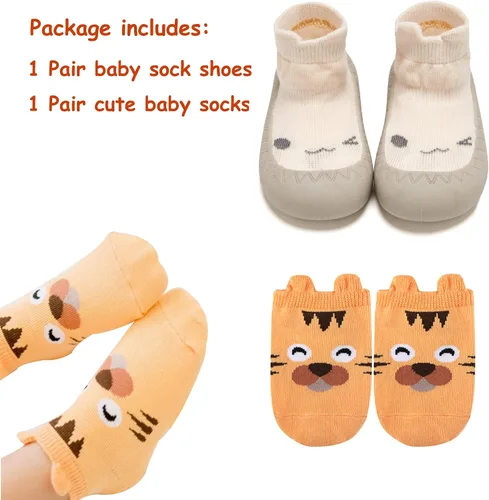 Miniatura 7 de Baby Sock Shoes Toddler Cartoon Rubber Sole Soft Non Slip Floor Slipper for Infant Boys Girls First Walking Indoor Baby Shoes