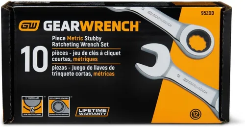 Miniatura 4 de GEARWRENCH Juego de llaves combinadas de trinquete de 12 puntos de 10 piezas 9520D