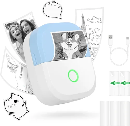 mafiti Mini impresora adhesiva portátil térmica sin tinta inalámbrica Bluetooth para teléfono con dibujo AI, para notas de estudio, fotos, álbumes
