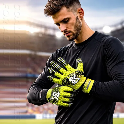 Miniatura 8 de Guantes de portero de fútbol para jóvenes, guantes de portero de fútbol para niños, jóvenes, niños, doble protección de muñeca a lo largo de 0.157