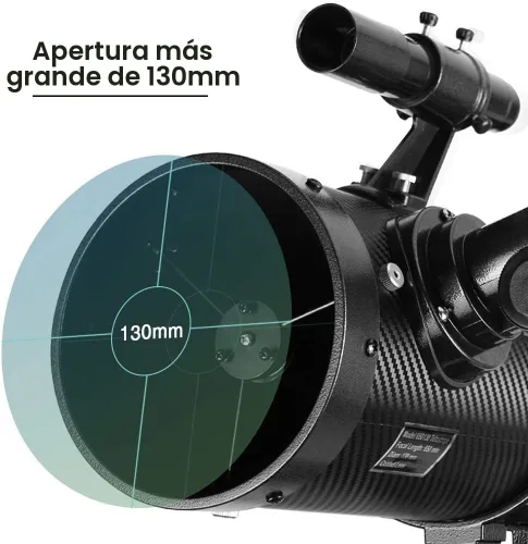 Miniatura 4 de Telescopio 130EQ Reflector Newtoniano para Adultos, Telescopios Profesionales para Astronomía, Incluye Lente Barlow 1.5X, Adaptador para Smartphone
