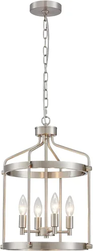 Miniatura 10 de Gold Crystal Chandelier, 4-Light Modern Chandeliers for Dining Room Light Fixture Over Table Adjustable Height Hanging Farmhouse Pendant Light for