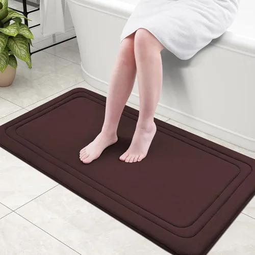 Miniatura 78 de Grandaily Alfombra de baño de espuma viscoelástica de 24 x 16 pulgadas, ultrasuave, antideslizante y absorbente, lavable a máquina, cómoda alfombra