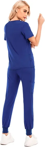Miniatura 8 de Conjunto de uniformes médicos para mujer, conjunto de uniforme de enfermera, conjunto de trabajo al aire libre, conjunto de ropa quirúrgica elástica