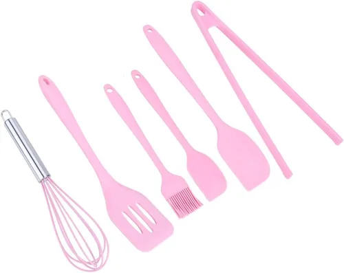 Miniatura 9 de Haofy Utensilios de cocina de silicona, juego de 6 utensilios de cocina antiadherentes resistentes al calor, kit de utensilios de cocina de silicona