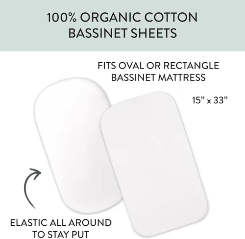 Miniatura 2 de HonestBaby Paquete de 2 sábanas de cuna de algodón orgánico, color blanco, talla única 2 Pack - blanco